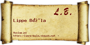 Lippe Béla névjegykártya